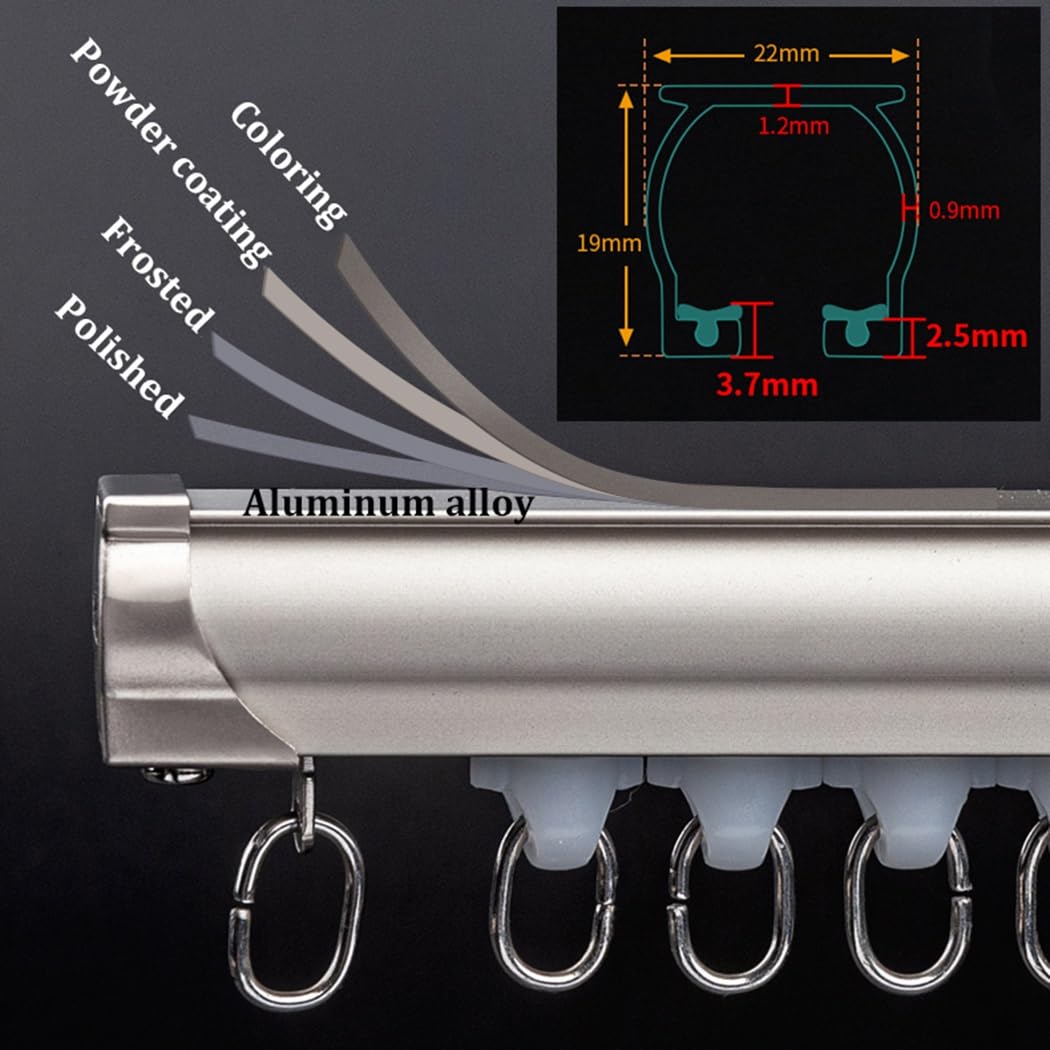 Rail de Rideau Haut de Gamme, séparateur de pièce de 68,5 à 600 cm, Fixation Murale ou au Plafond avec roulettes silencieuses, élégante Finition dorée, Longueur de 410 cm pour Une utilisatio