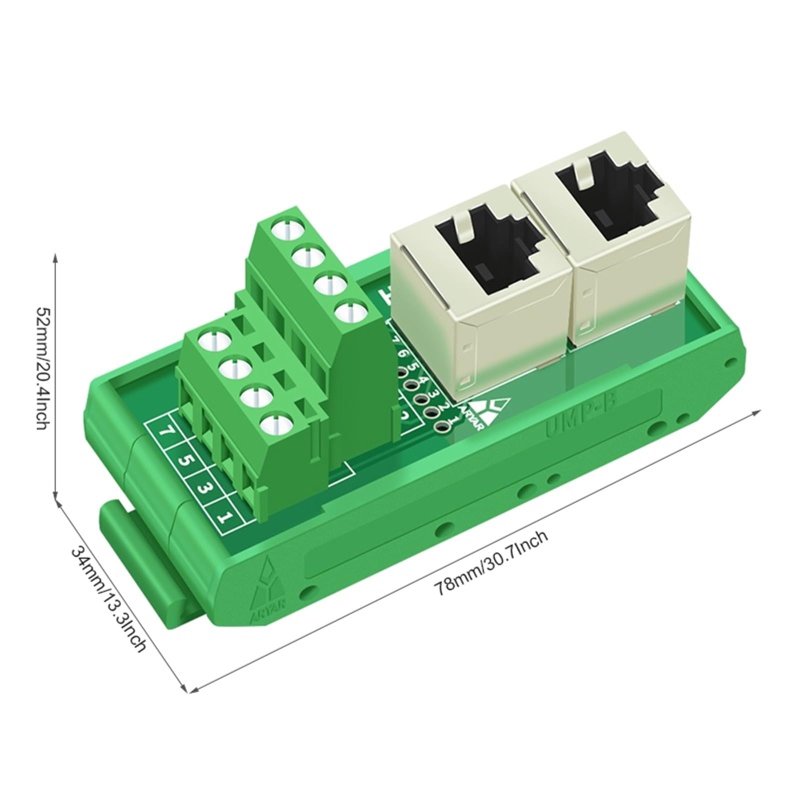 2XRJ45 żeński śrubowy moduł blokowy Termianl RJ45 pionowa płyta rozdzielcza adapter do montażu na szynie din