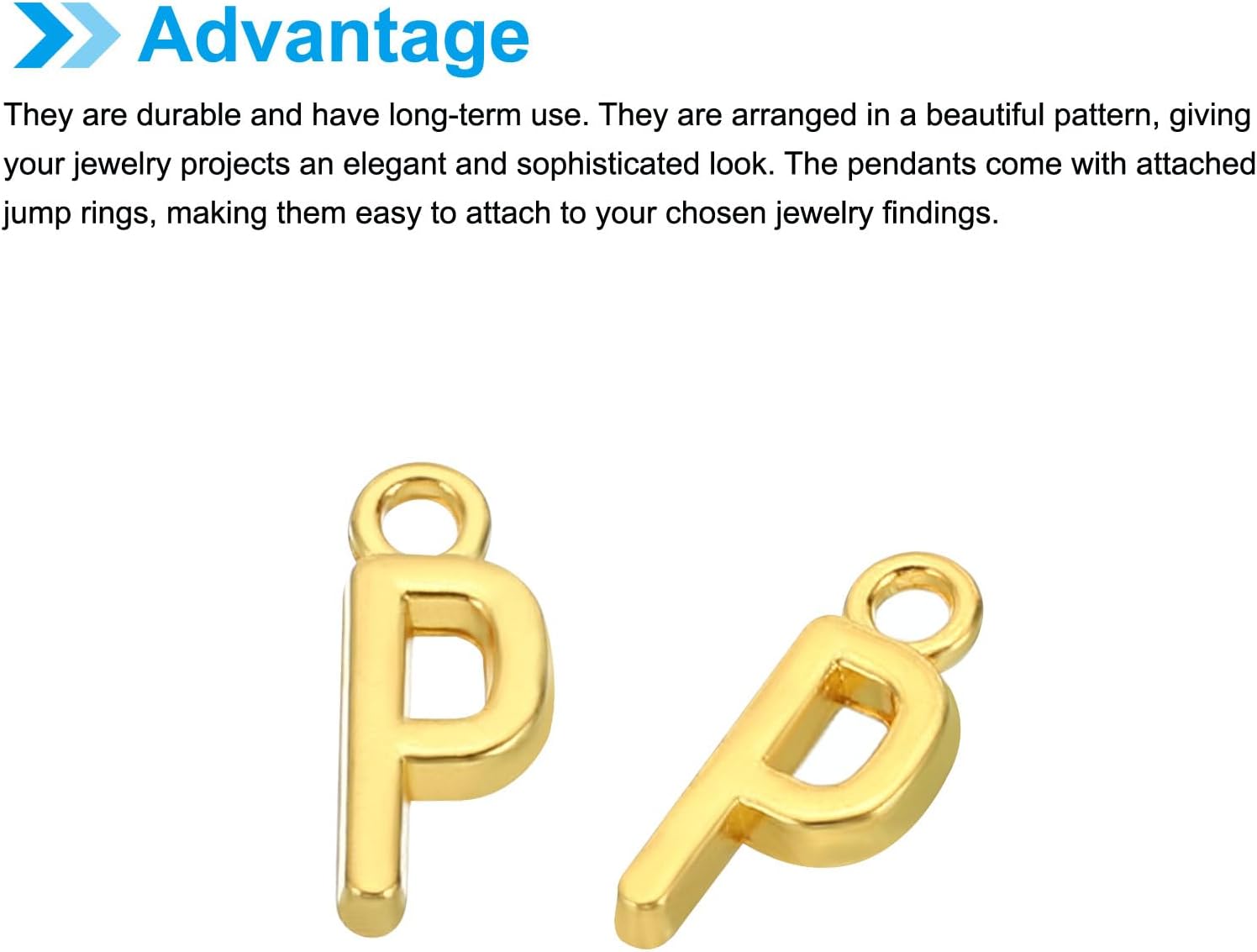 PATIKIL Letter Charm, Alphabet Initial Pendant Charm Bulk Cute DIY for Jewelry Making Necklace Keychains - Image 5