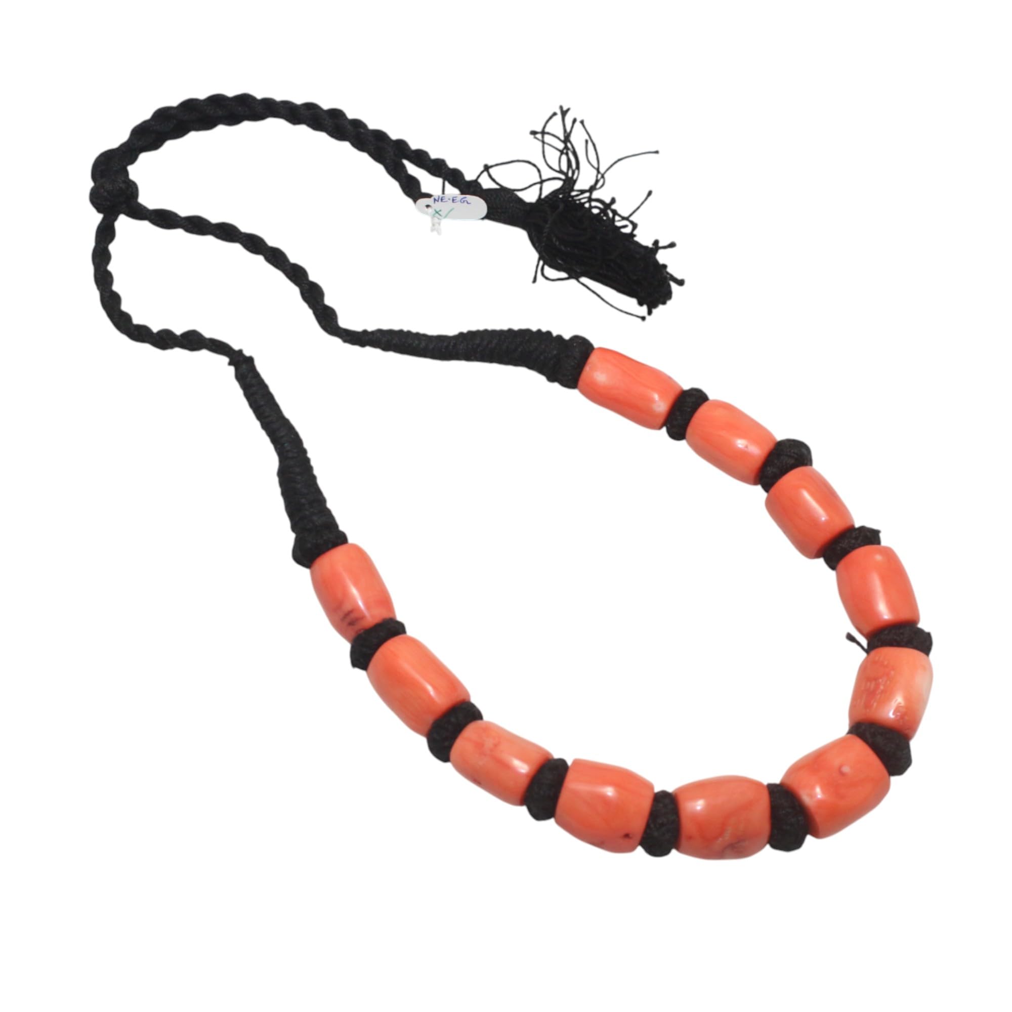 Necklace Strand String Single Line Natural Orange Gem Stone Bead Gemstone Black Adjustable Thread Women Gift L540-image-23