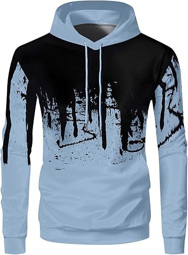 Miniatura 2 de WENKOMG1 Conjunto deportivo de bloques de color para hombre, sudadera y pantalones deportivos de 2 piezas con gráficos de primavera y otoño