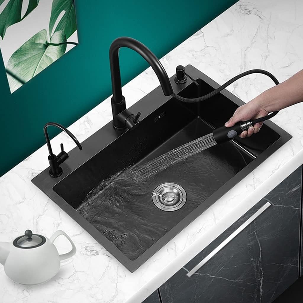 Kitchen Sink, Rainwaterfall Sink, Kitchen Sink with Pull Down Faucet