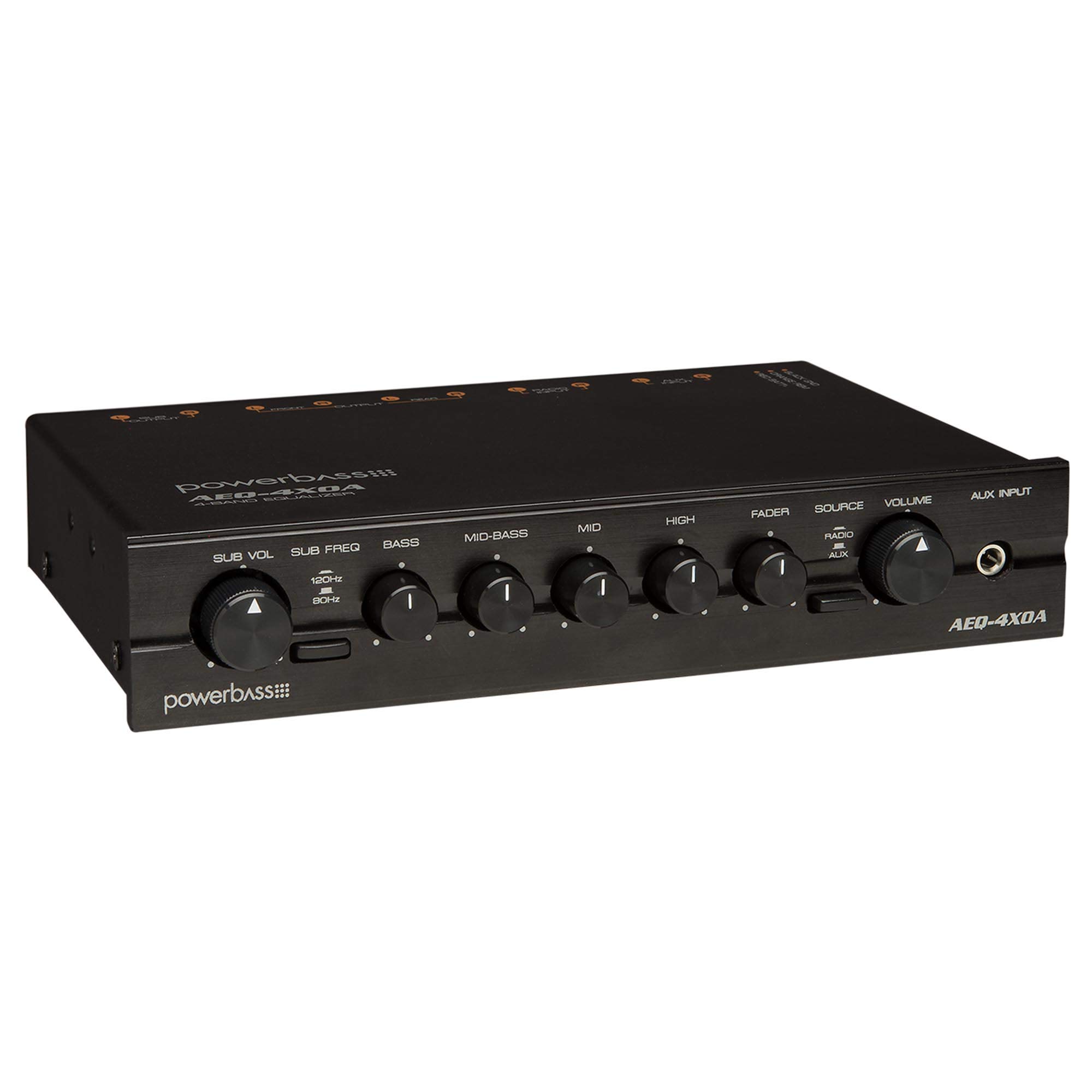 Powerbass AEQ-4XOA 1/2 Din 4 Band Preamp/Equalizer