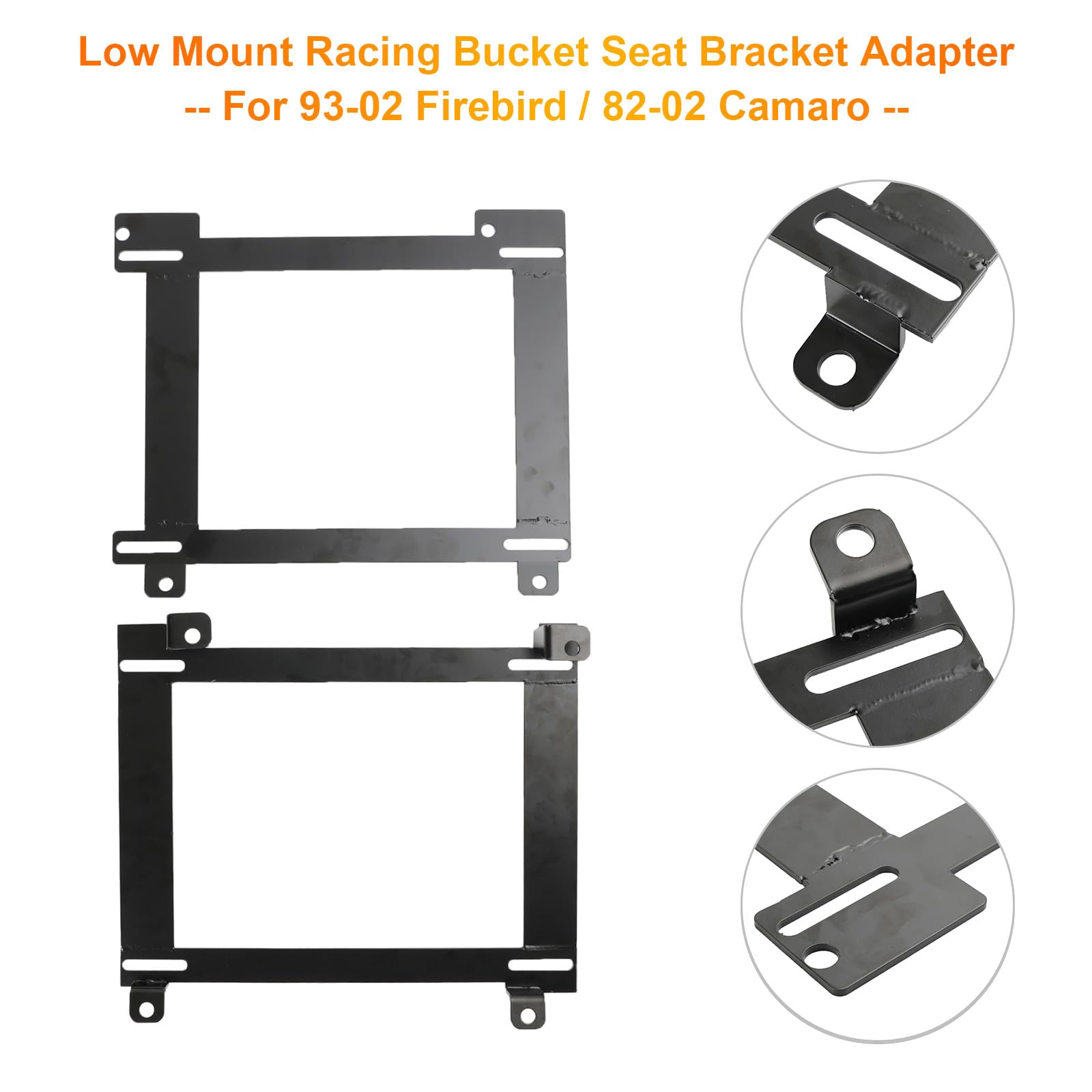 Topteng 2x Low Mount Racing Bucket Seat Bracket Adapter for Chevy Camaro 1982-2002, for Pontiac Firebird 1993-2002, Low Mount Racing/Bucket Seat Tensile Bracket