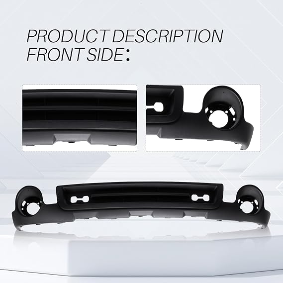 CarPartsDepot Front Bumper Deflector Lower Valance With Fog Lamp Hole Compatible With 2007-2013 GMC Sierra 1500 15131299 GM1015100