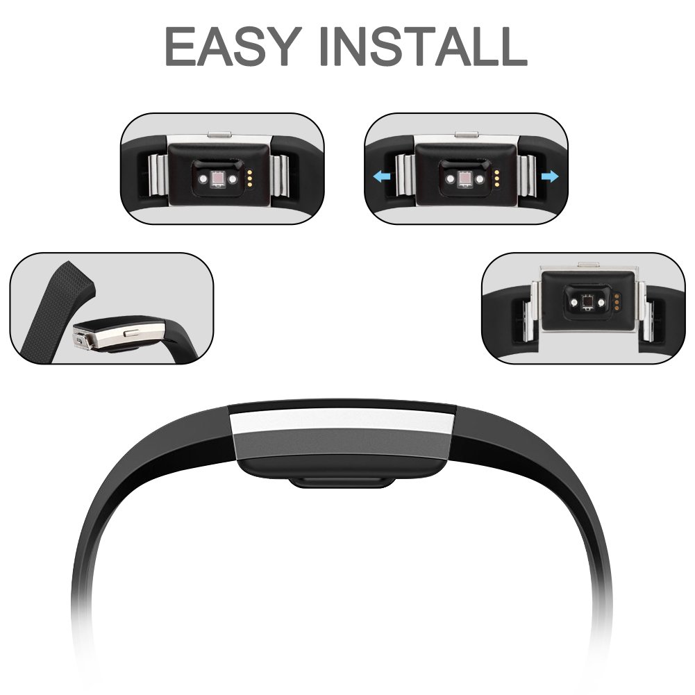 TopTen - Cinturino In Nylon Per Fitbit Charge 2 - Ricambio Regolabile (150-220 Mm) - Traspirante, Lavabile E Facile Da Montare (Senza Strumenti)