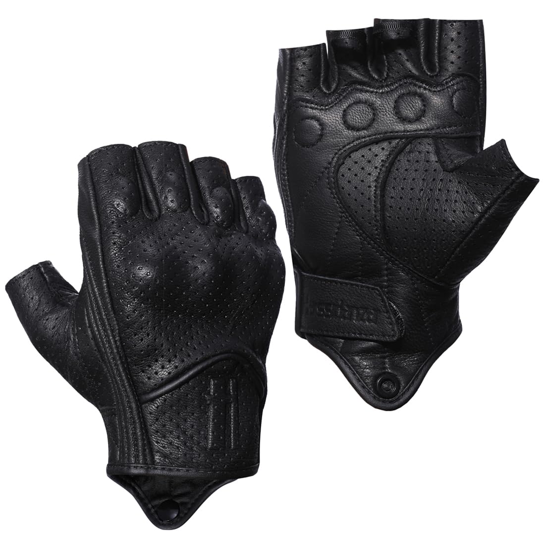 Harssidanzar Guanti da moto da uomo in pelle traforata Guanti da guida per moto CM044EU