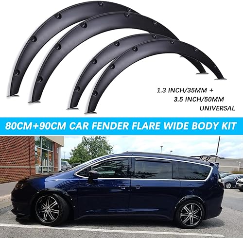 Miniatura 7 de DREAMIZER Juego de 4 guardabarros universales para guardabarros de cuerpo ancho de 1.378 in1.969 in delantero y trasero modificado sobre la rueda