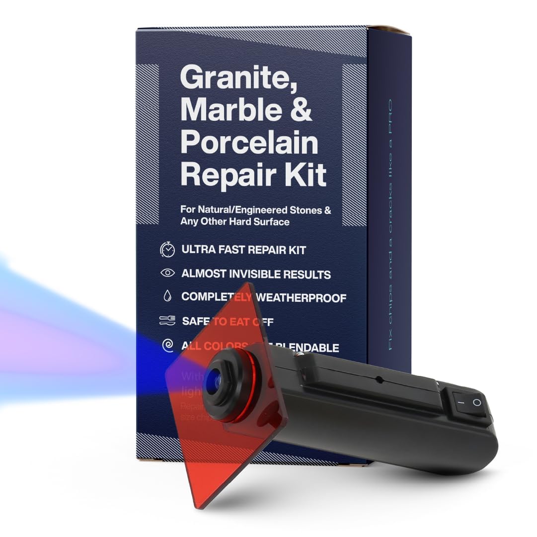 Granit-Reparatur-Set (transparent, schwarz und Acryl-Reparaturset) – ideal als Quarz-Arbeitsplatten-Reparatur-Set I funktioniert hervorragend für Marmor, Porzellan, Keramik und Corian Oberflächen
