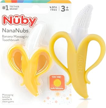 Nuby Jouet de Dentition Forme Banane NanaNubs en Silicone Souple
