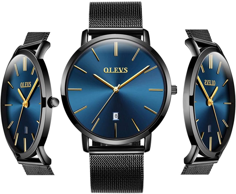 OLEVS Inexpensive Watches Men Analog Quartz Business Watch Stainless Steel Classic Waterproof Watches Unique Calendar Date Window Wrist Watch
