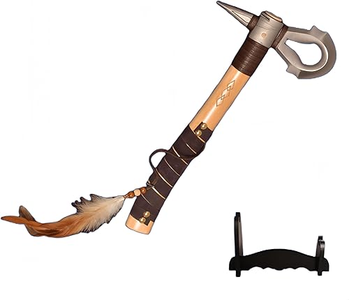 Sword Valley Hacha Divina India: un arma fría utilizada en combate cuerpo a cuerpo en el continente norteamericano, con decoraciones emplumadas en disponible en Yaxa Colombia