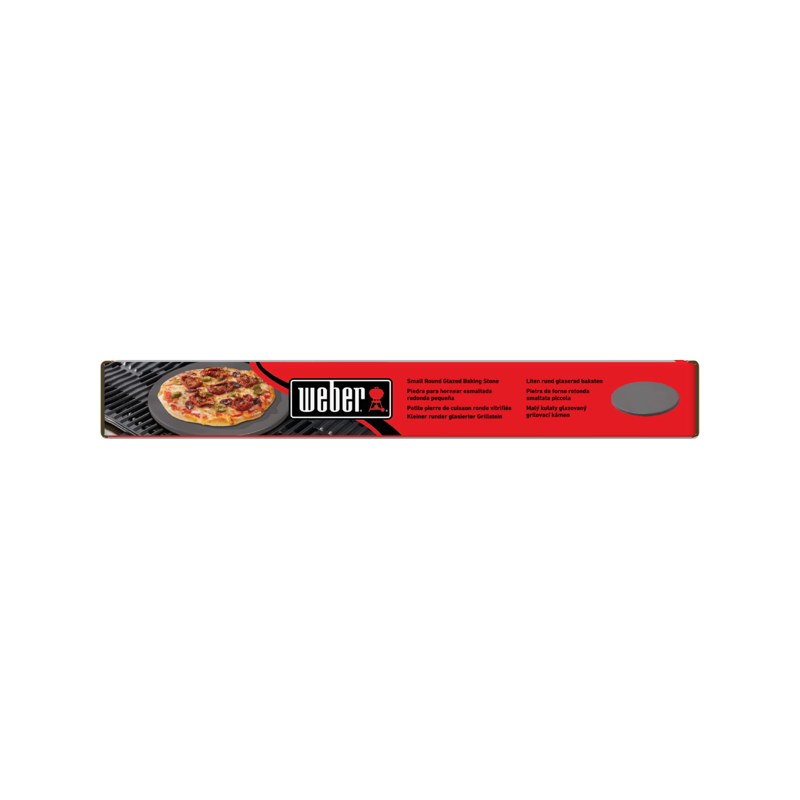 Weber® Pizzaheber, Pizzaschaufel, Pizzaschieber & glasierter Pizzastein klein, rund, 26 cm 18413 Schwarz