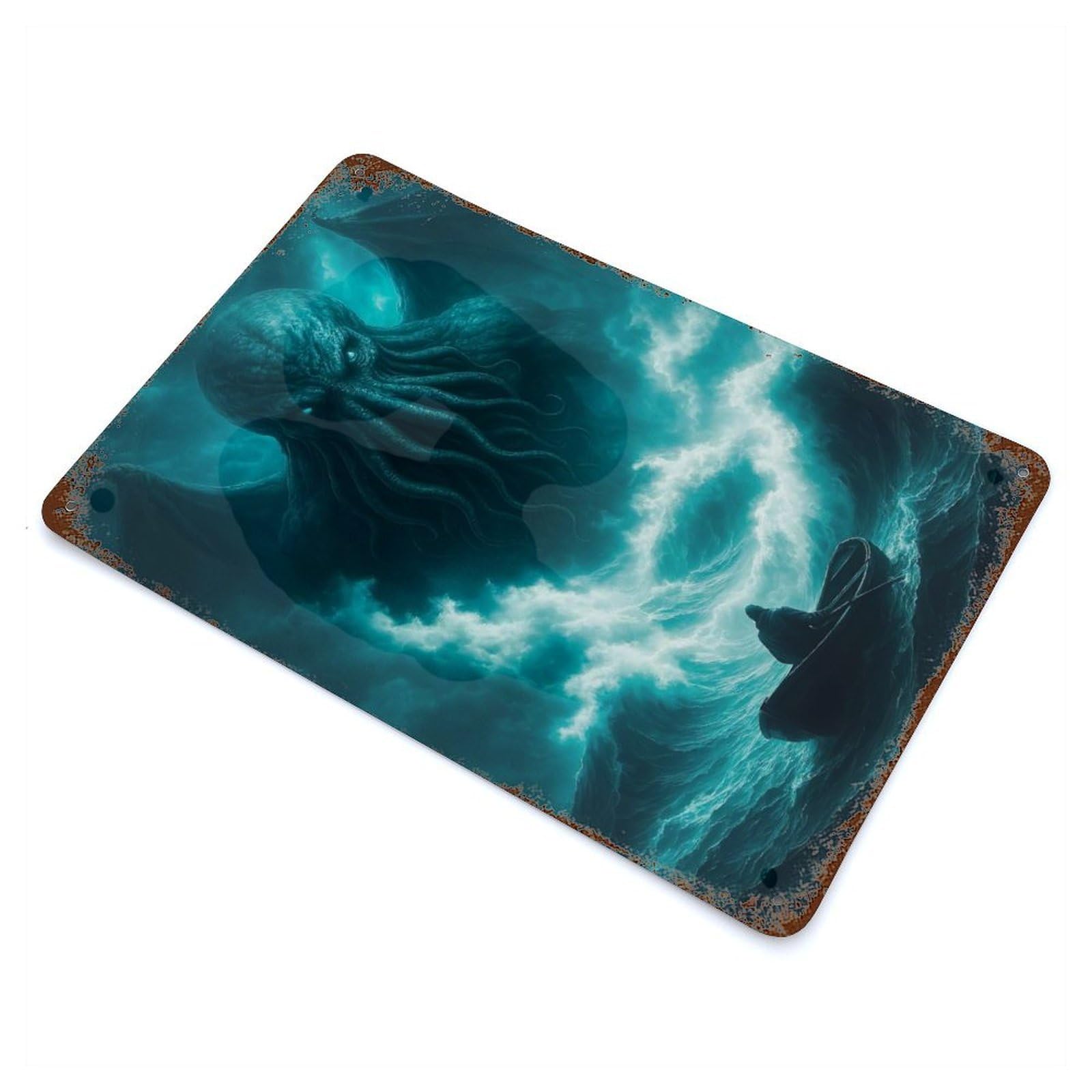 Cthulhu Rising Vintage Metal Tin Sign 11.8"x7.9", Ideal for Cafe, Home Bar And Lounge Decor