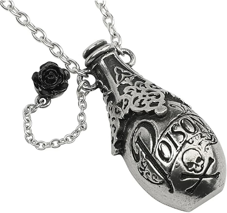 Alchemy England Lucrezia's Fix Necklace Black Rose Gothic Bottle Jewellery