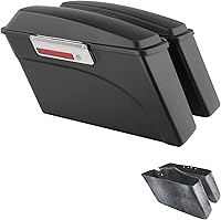 Vista 23 de XFMT Alforjas rígidas negras brillantes para motocicleta, alforjas con tapas y cierres negros para Harley Touring Road King Street Glide Road Glide