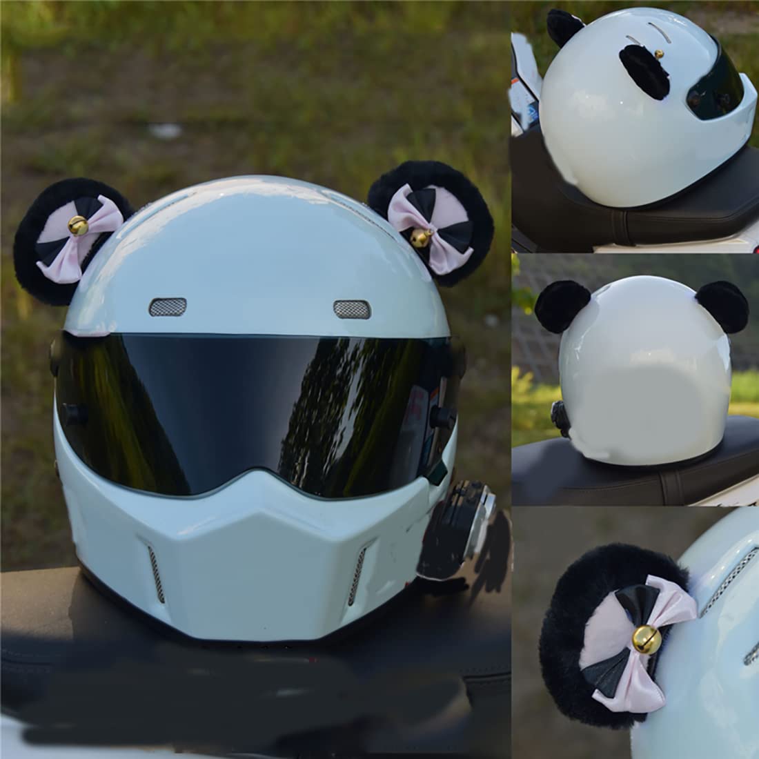 Amazon.co.jp: ヘルメットのための2個のぬいぐるみの熊の耳の楽しい