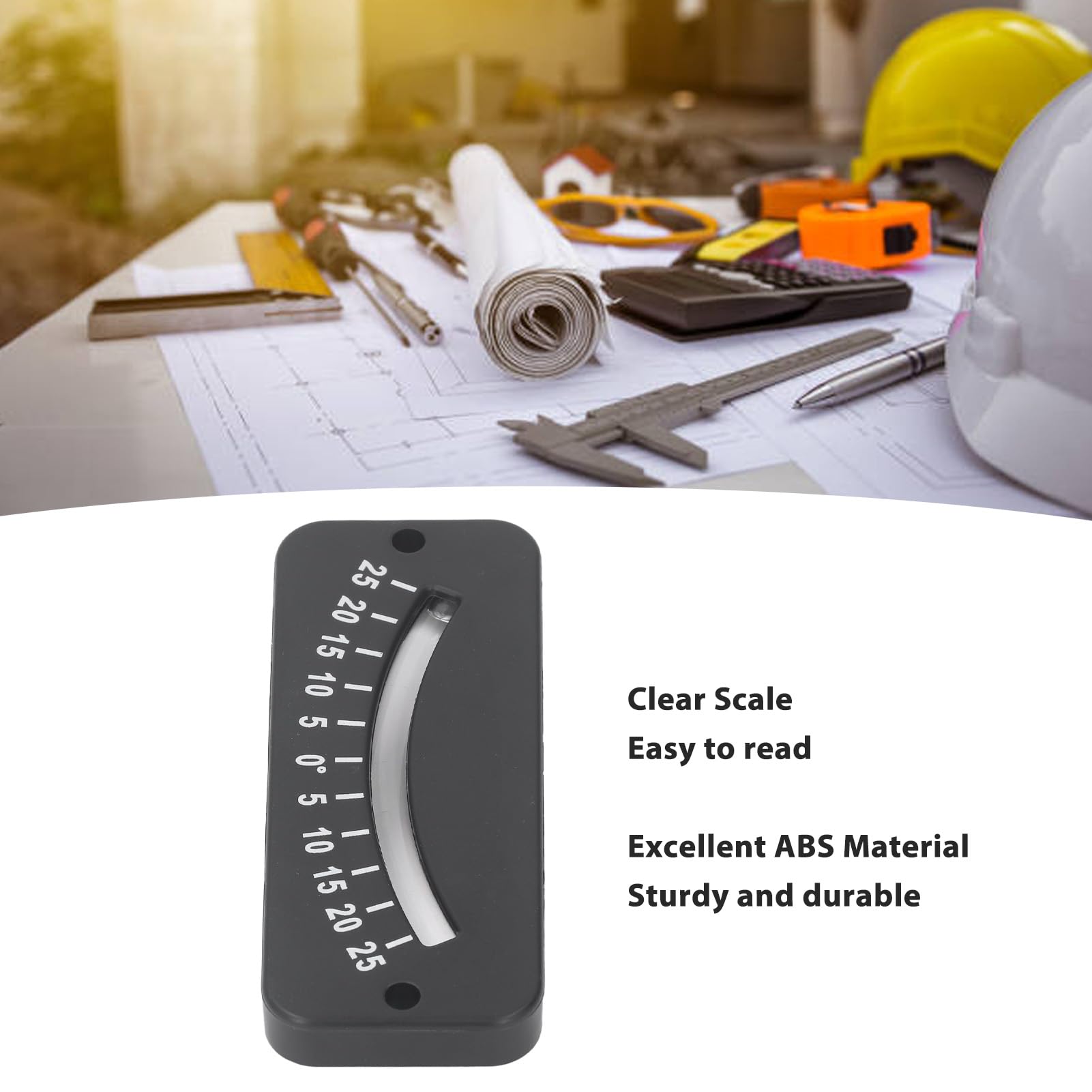 Glass Tube 25° Inclinometer ABS Mini Angle Clear Scale Micro Angle Testing for Horizontal Level Inclinometer for Bike Handlebars Motorcycle Handlebars