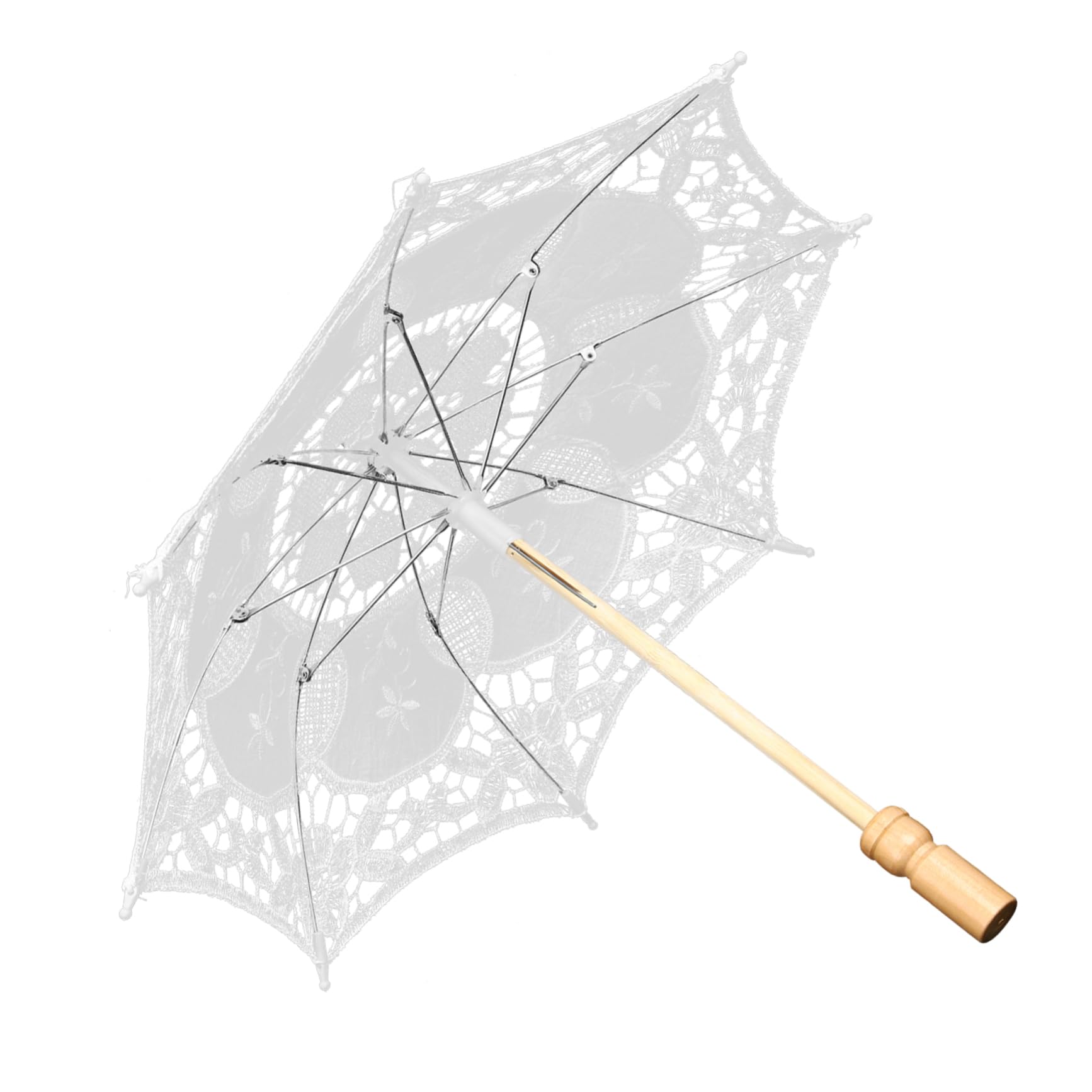 2stücke Hochzeit Spitzenregenschirm Eleganter Lace Parasol Für Hochzeitsfotografie Und Dekoration Robuste Baumwollkonstruktion Für Feiern Cosplay Und Mehr