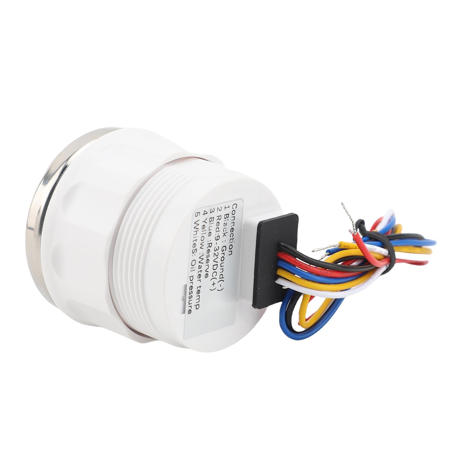 52 Mm 3 en 1 Voiture de Calibre Marine, Jauge Température L'eau de Liquide Refroidissement Moteur ° F + Gauge de Pression D'huile PSI + Voltmètre, Kit Capteur (Couverture argentée en cadran