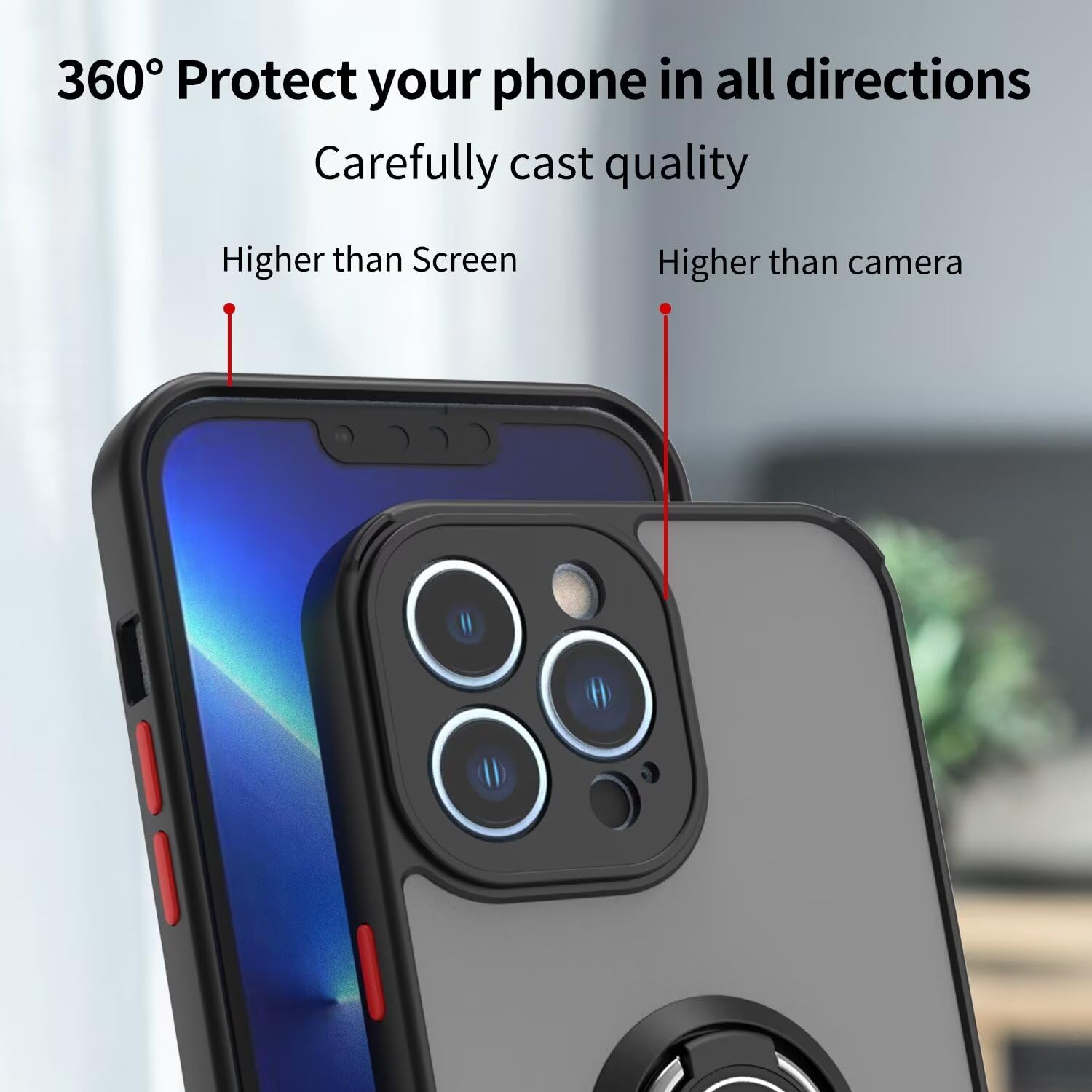 EASSGU Etui do Samsung Galaxy Z Flip7 FE/Z Flip6 (6,7 cala), przezroczyste etui z uchwytem na pierścień, odporne na wstrząsy i upadki silikonowe etui z TPU - niebieski królewski