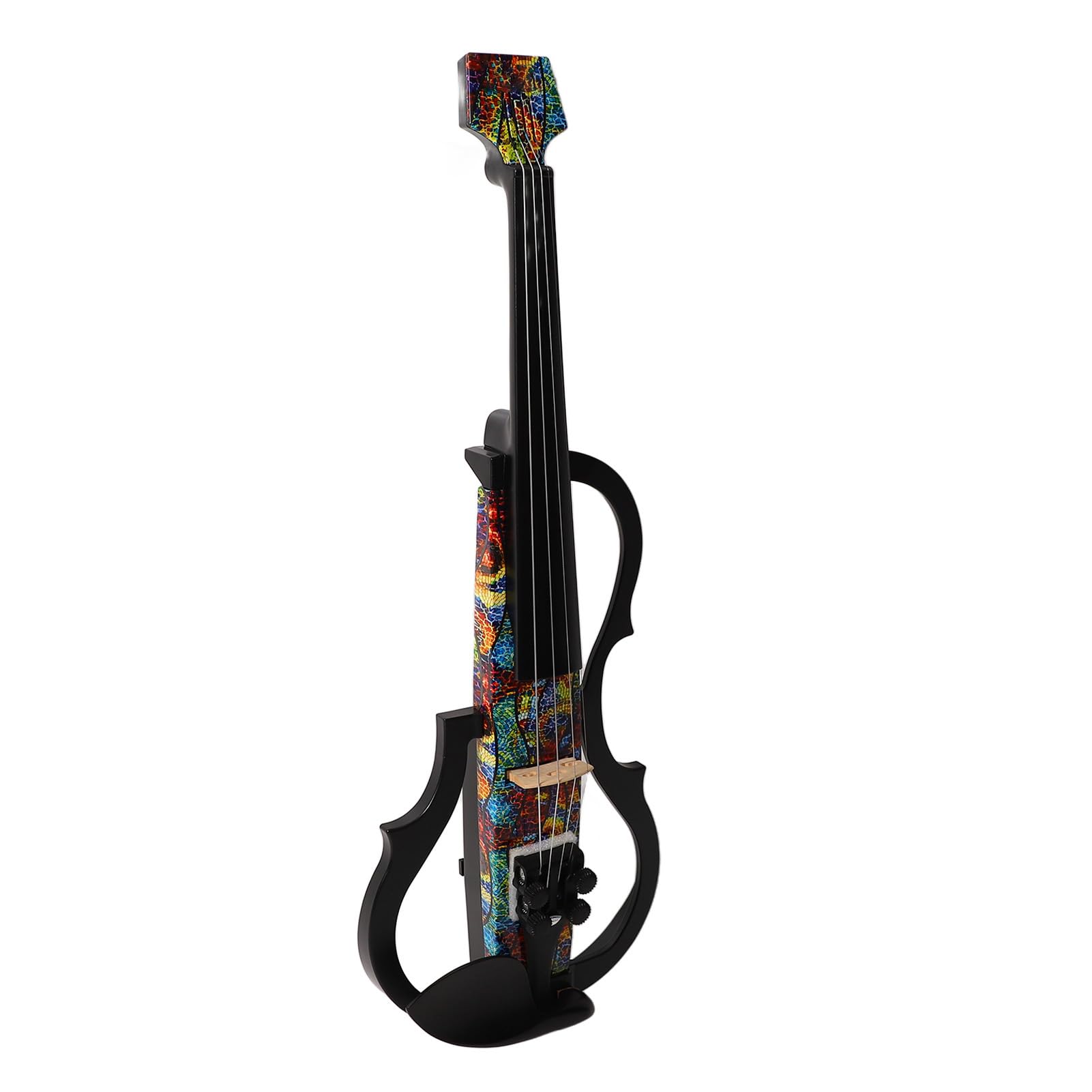 Drfeify Violino Elettrico Senza Testa, Corpo in Fibra di Carbonio, Violino Elettrico Silenzioso con Bordo in ABS, Pickup DV 10B, per Musicisti Che Praticano e Suonano, con Amplificatore per Cuffie e