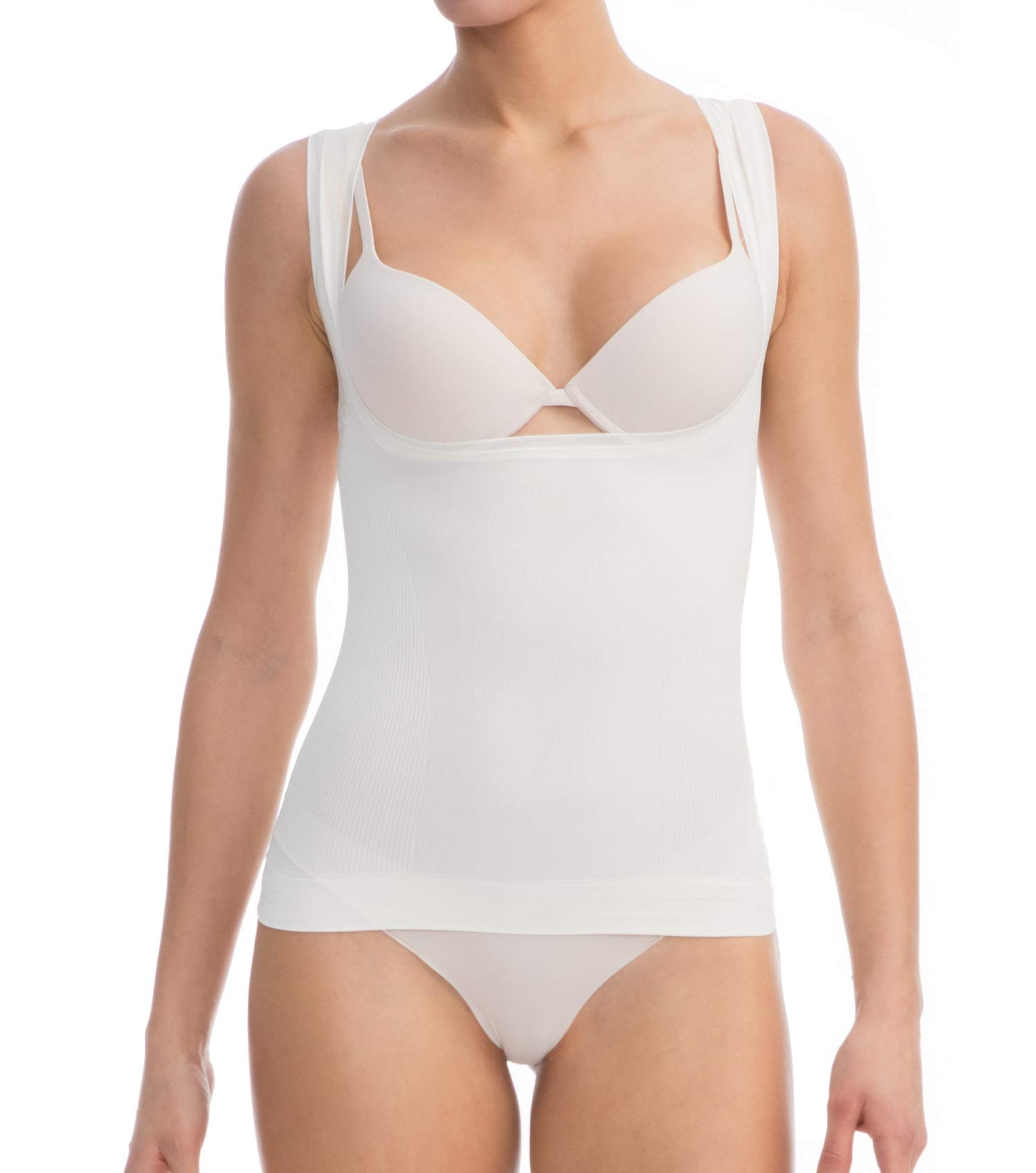 FarmaCell Bodyshaper 606B - Unterhemd ohne Körbchen, stützend, formend, Brust Push-up, leichtes und erfrischendes NILIT Breeze Gewebe
