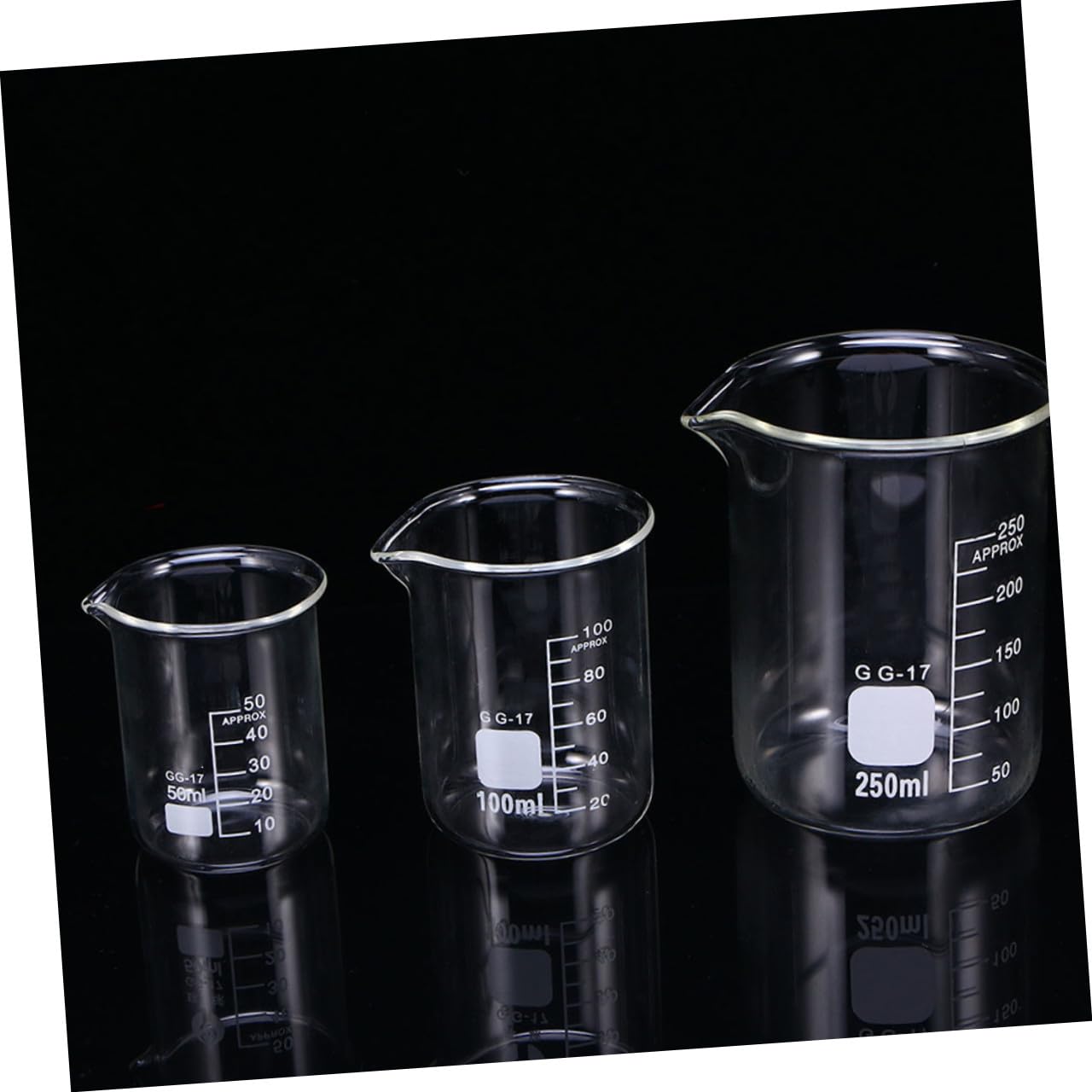VANZACK 100ml Glas Messbecher 10 Stück, Transparent, mit Skala | Laborbecher für Flüssigkeiten, Leicht und Tragbar, Einfach zu Reinigen, Klar Lesbar