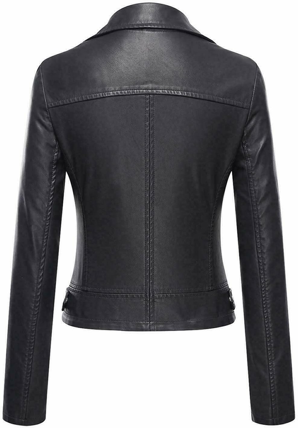 Women's Faux Leather Moto Biker Short Jacket