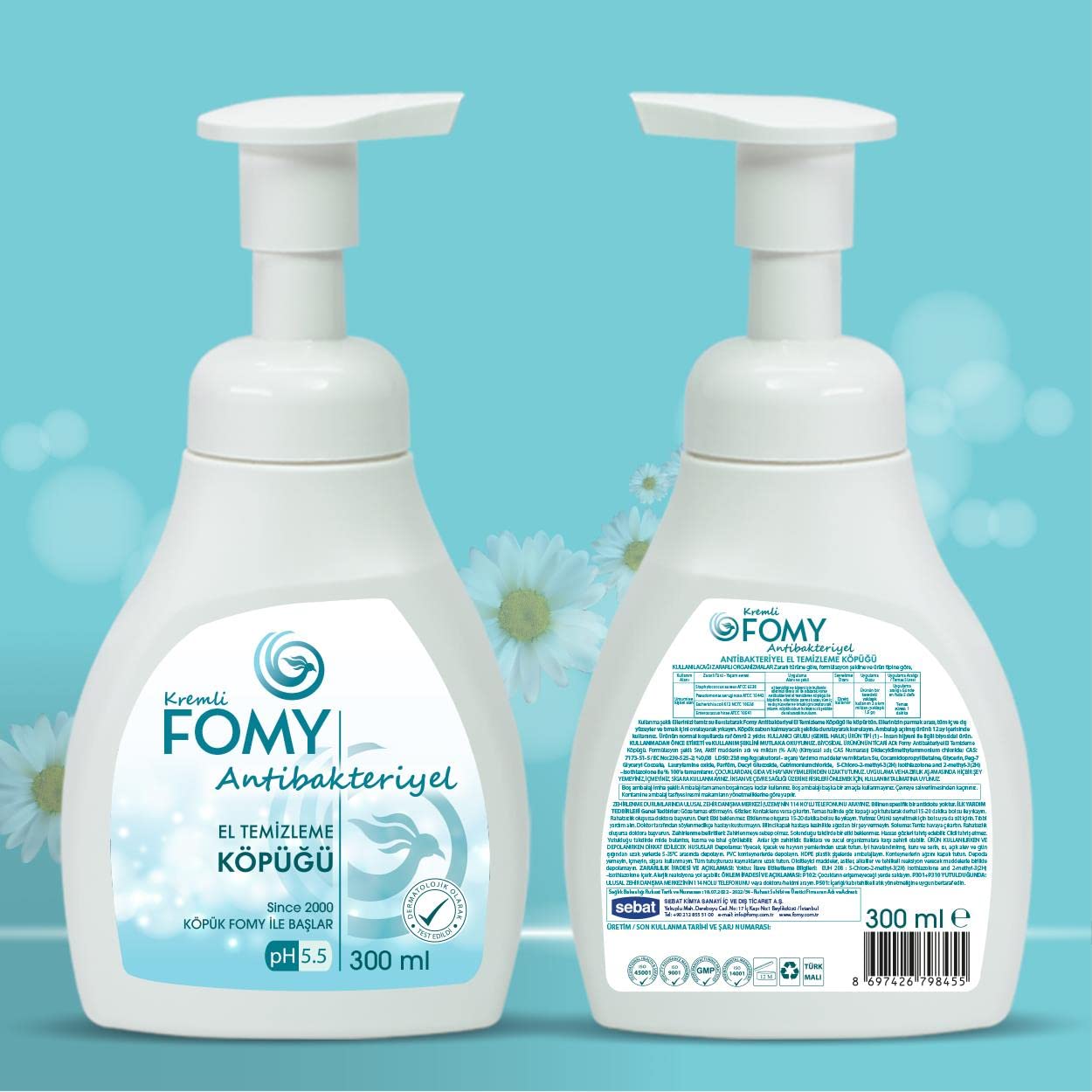 FOMY Antibakteriyel Köpük Sabun El Yüz Vücut 300 ml