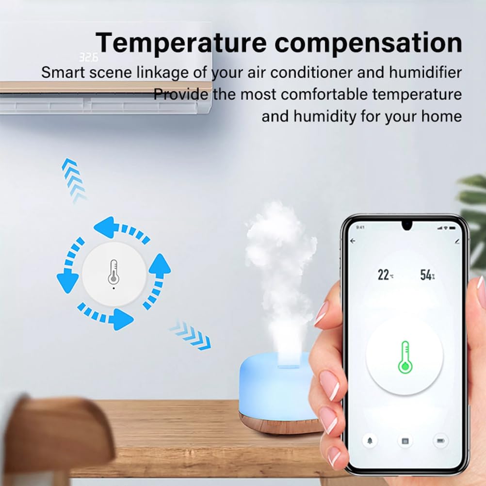 Graffiti Zigbee Capteur de Température et D'Humidité Intelligent Smart Home Link Capteur de Température et D'Humidité Sans Facile à Utiliser