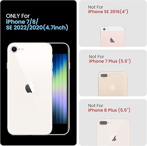 Miniatura 7 de FireNova Funda para iPhone SE 20222020, iPhone 7 8, silicona mejorada bordes cuadrados y protección de cámara funda para teléfono con forro de