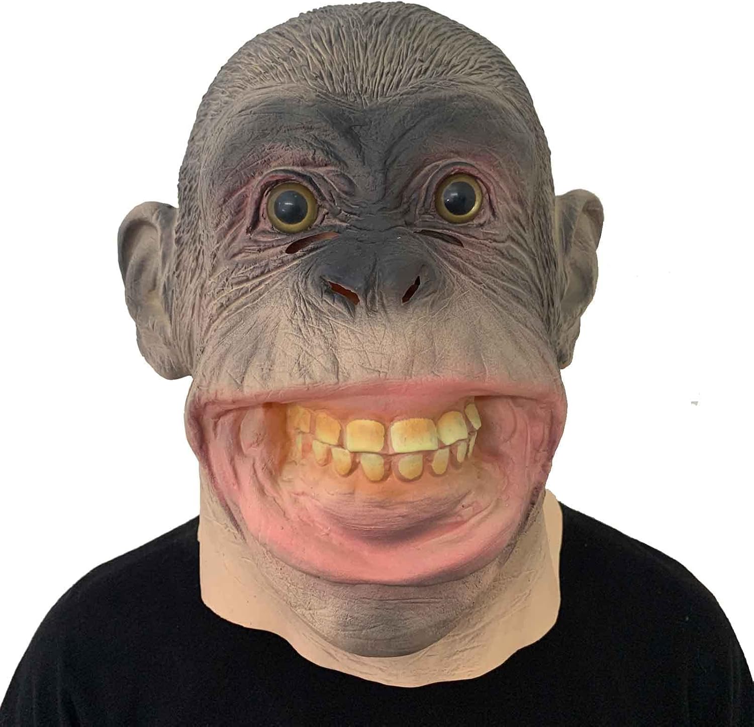 Monkey Mask Funny Animal Gorilla Creepy Halloween Cosplay Latex Scary Realistic Face Weird Mask for Adults