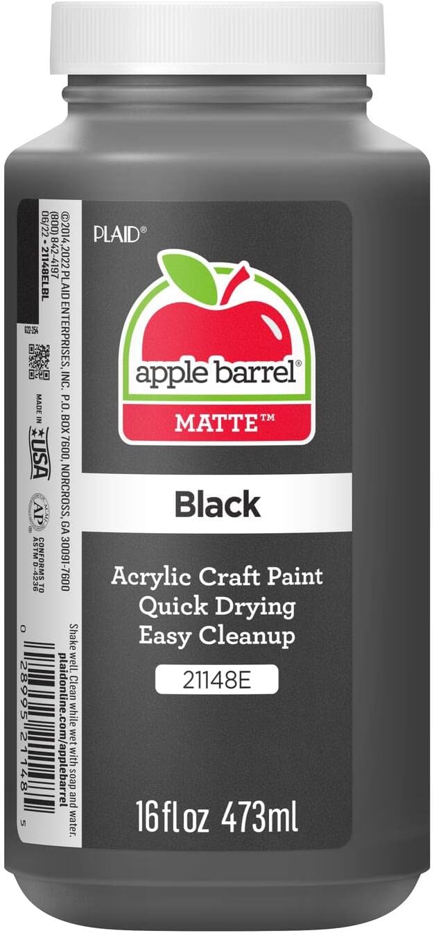 Acrylic Paint in Assorted Colors (16 Ounce), 21148 Black