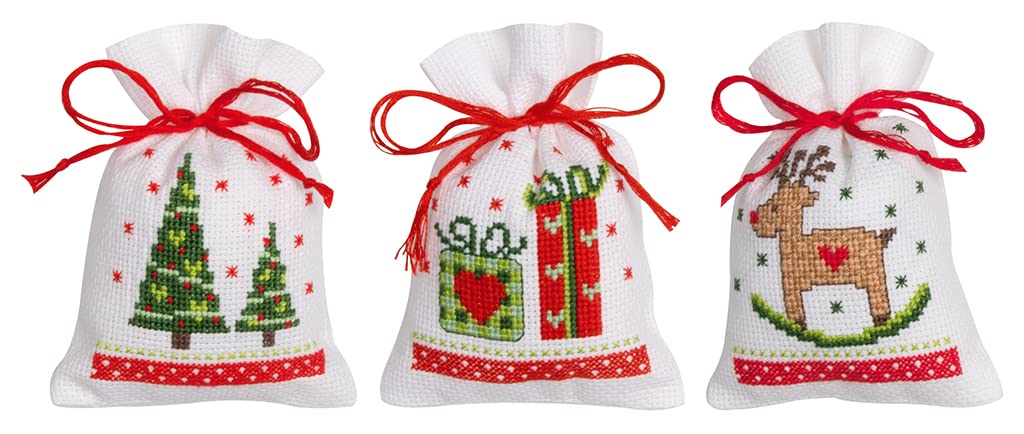 Kit Point de Croix Compté Complet Noël | Set 3 Sachets Broderie Loisir Créatif Maison