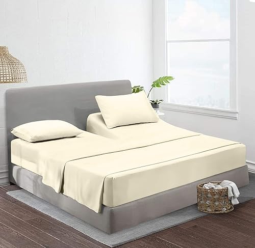 Sábanas de cama Flex Top Queen para dormir de 28 pulgadas, parte superior dividida 100 % algodón egipcio, 800 hilos, sábanas ajustables con parte