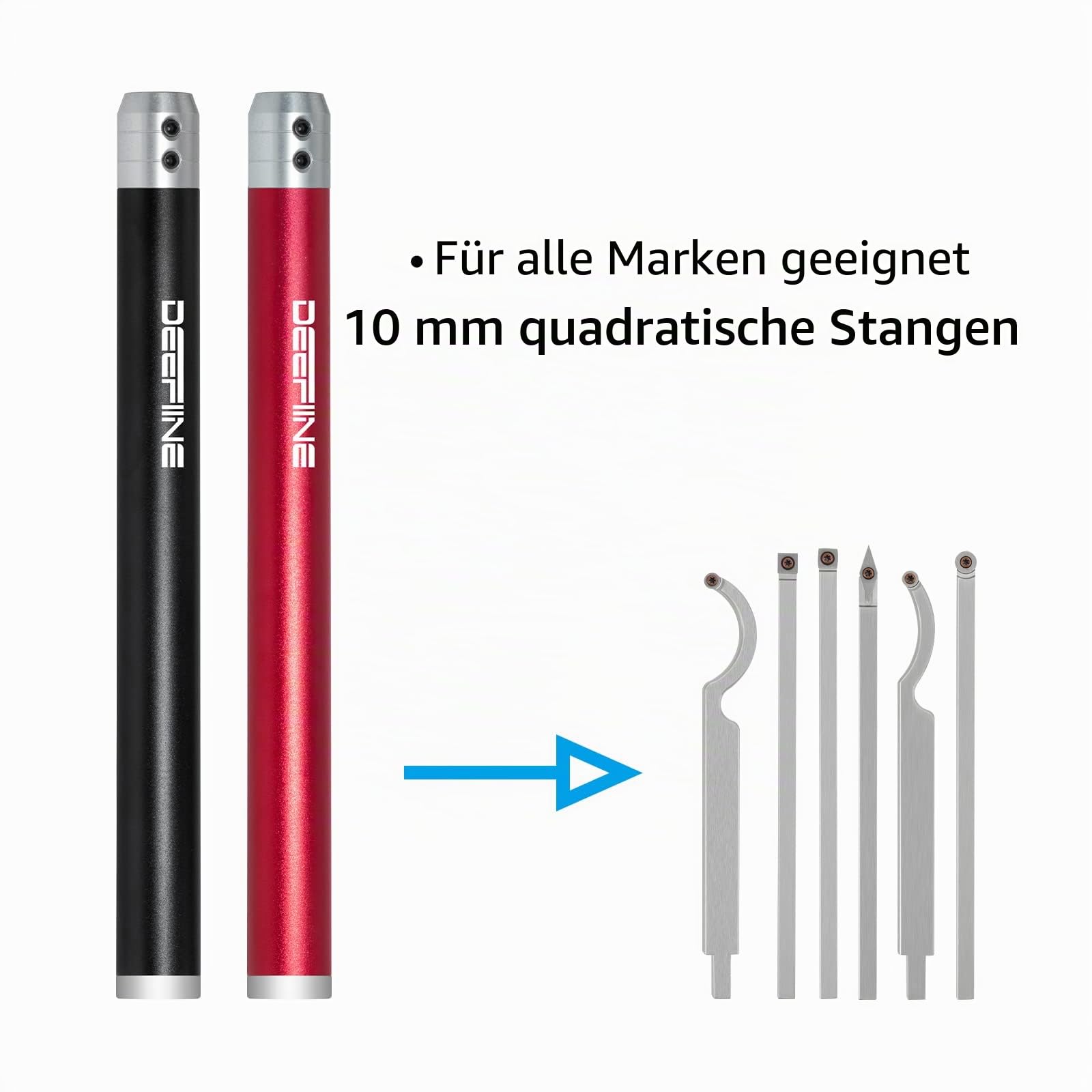 Drechseleisen Set mit Hartmetall-Schneidplatten,Drechseleisen Drehwerkzeuge Messergriff (rot+schwarz)