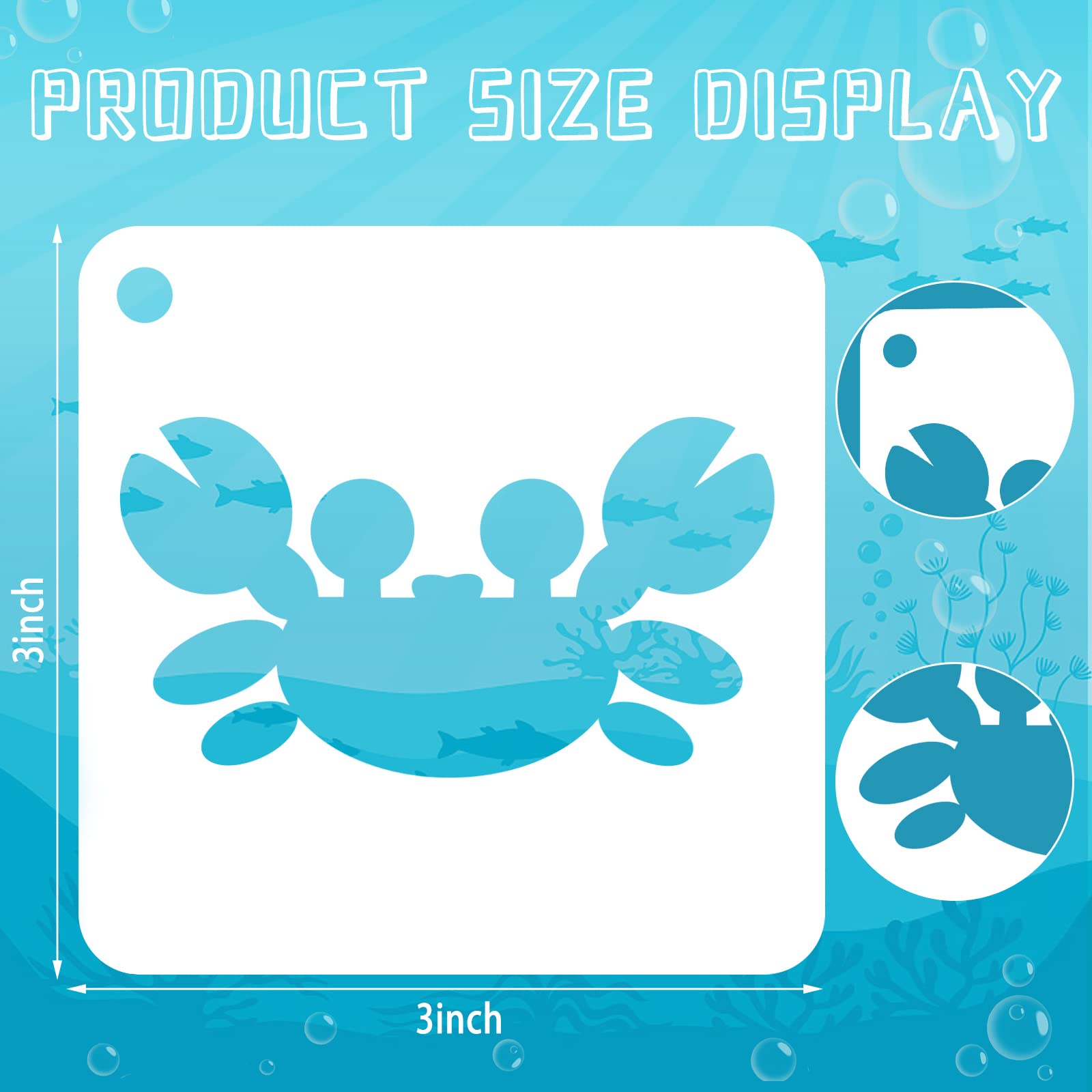 Amazon.co.jp: Augshy 海の生き物ステンシル 56ピース 3インチ 再利用