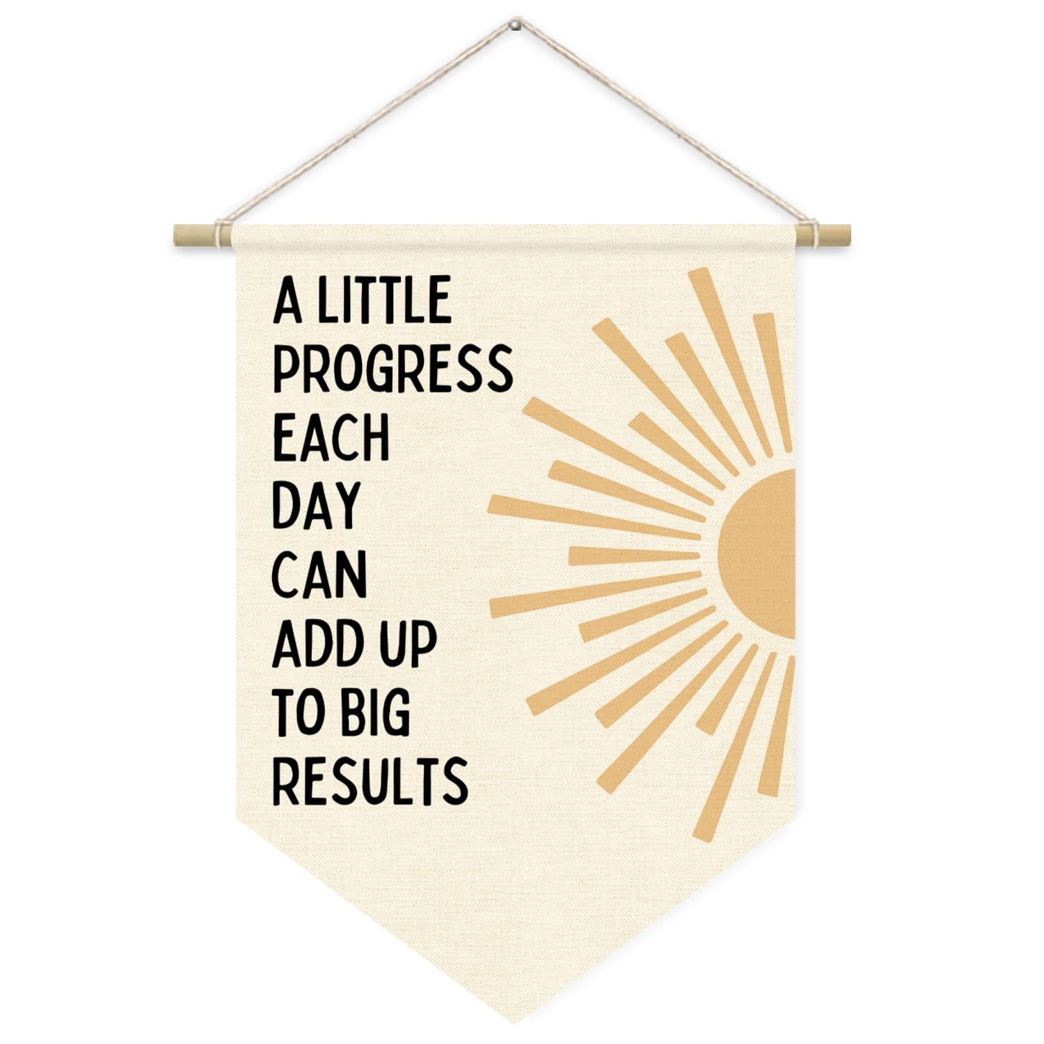 ETVISO Positive Affirmations Wall Decor, Inspirational Classroom Decor, Add Up to Big Results Office Wall Art, Motivational Wall Hanging Pennant Flag