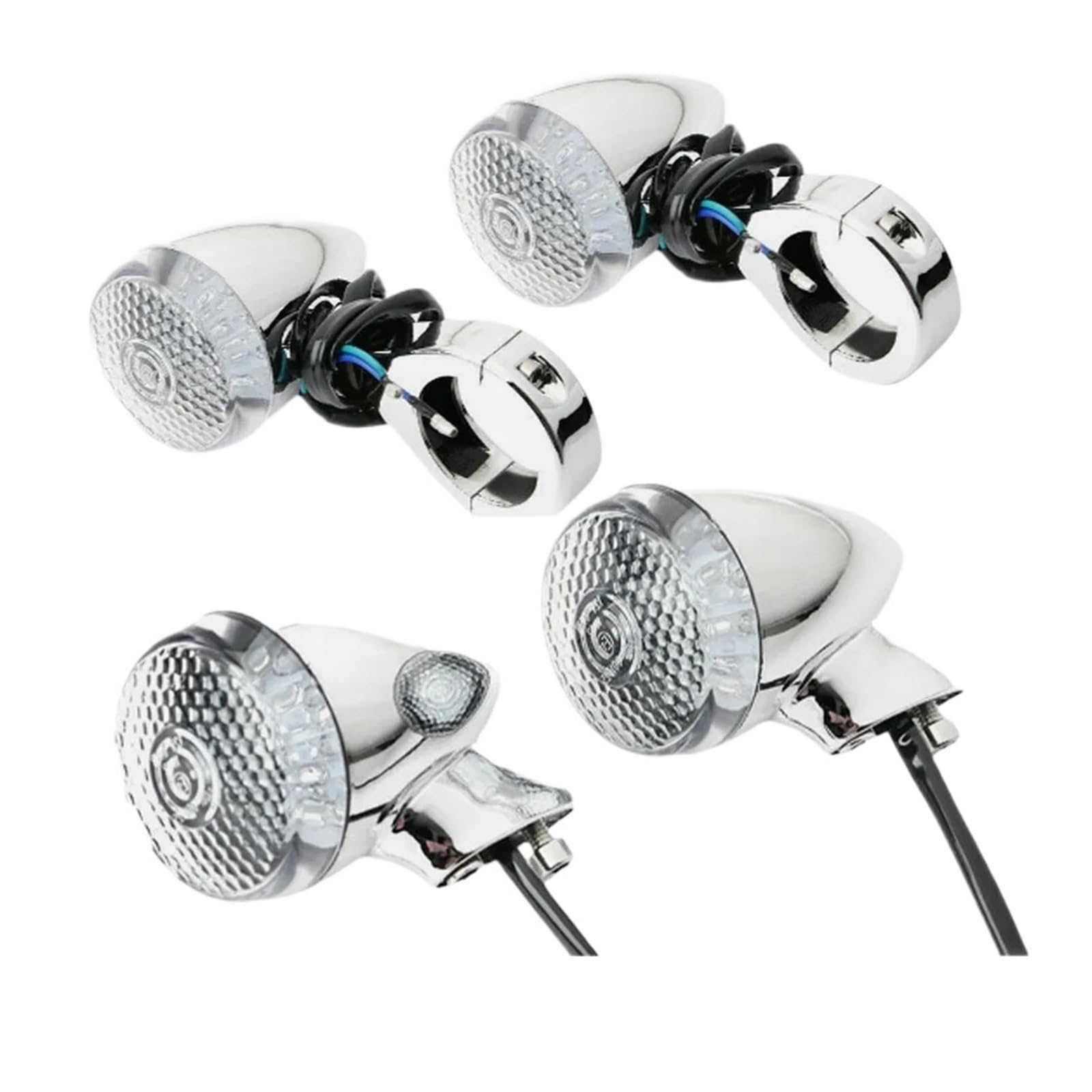Clignotants de Moto 4 pièces Ambre Noir Clignotant Indicateurs