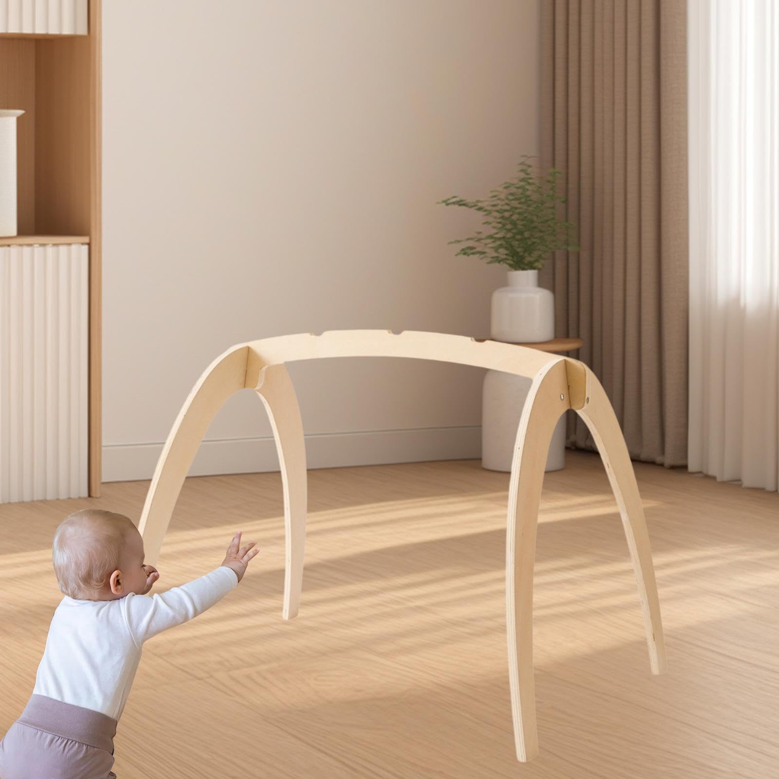 Esplorazione sensoriale Sviluppo delle capacità motorie con struttura giocattolo in legno per palestrina per neonati Regalo per neonati Centro