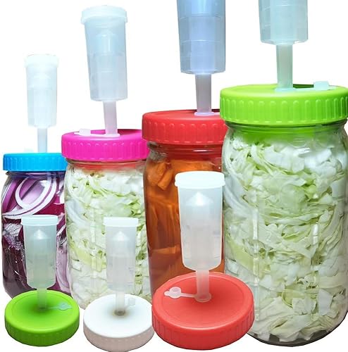 Miniatura 4 de Tapas de fermentación de tanque de masón, esclusas para fermentación, kit de fermentación de plástico para tarros Mason de boca ancha para chucrut,
