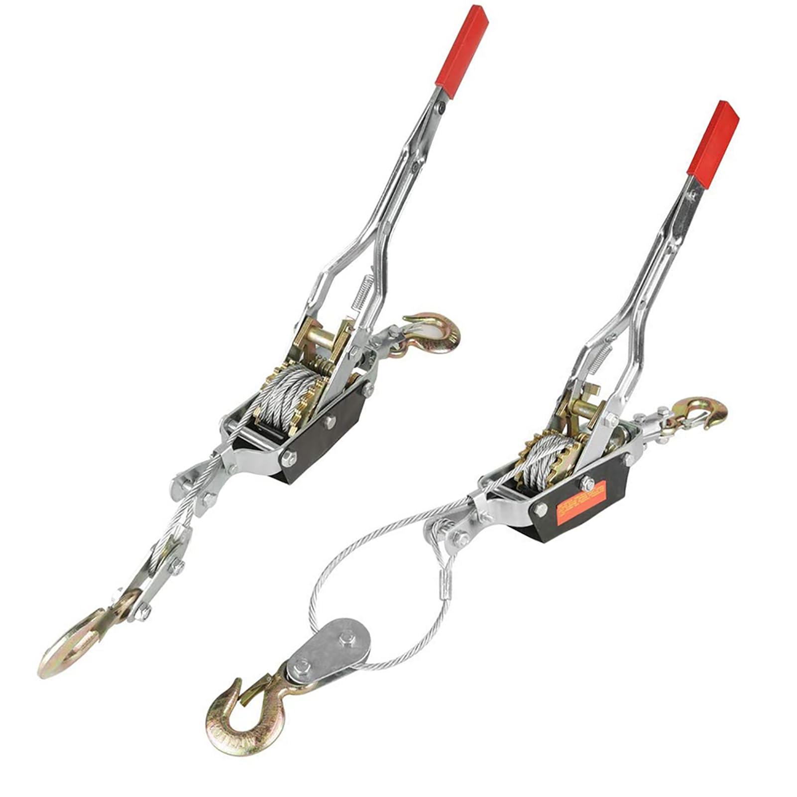 2/4T Drahtseil-Hand-Power-Puller-Anziehwerkzeug, Mini-Spanner mit Doppelhaken-Hebewerkzeug für Bau, Autobahn, Brücke (4T)