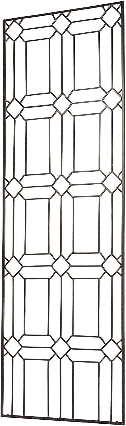 H Potter Large Diamond Garden Trellis 69" Installed Height — 22-Lb Heavy Duty Iron Climbing Trellis for Roses, Ivy & Clematis — 82" Overall with Ground Spikes, Freestanding Outdoor Trellis