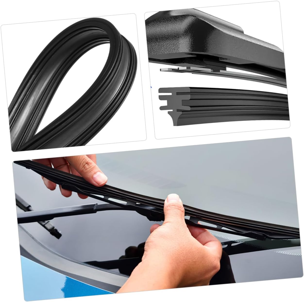Zerodeko 10pcs Windshield Wiper Rubber Refills Fit Frameless Inserts for Efficient Windshield Cleaning Weather-resistant Rubber Material Easy Installation