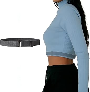 Crop Top Tuck Waist Band,Adjustable Elastic Waist Belts,Stretchy Cincher for Tucking Sweaters Shirts to Change Style of Tops