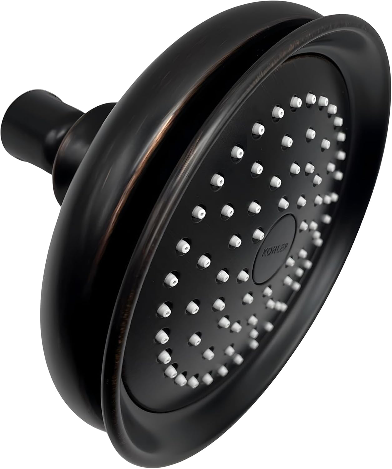 Kohler Round Shower Head Assembly, 5-5/16" Diameter, 4" Height, Oil-Rubbed Bronze Finish, Durable Materials, Easy-Clean Design, Smooth Water Coverage, Quick Installation, Bathroom Fixture Upgrade