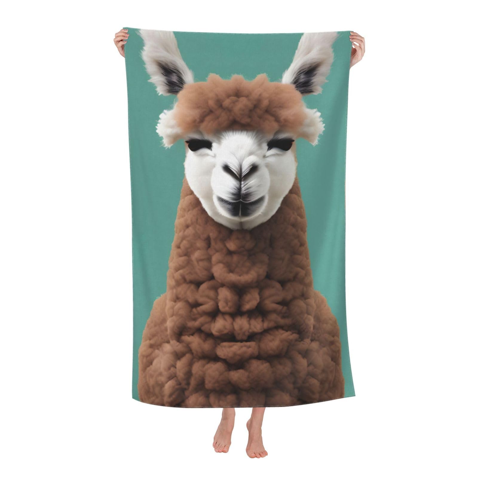NImongt Alpaca Llama Print Oversized Adult Beach Towel For Travel Weekend Getaways Festivals Camping Trips