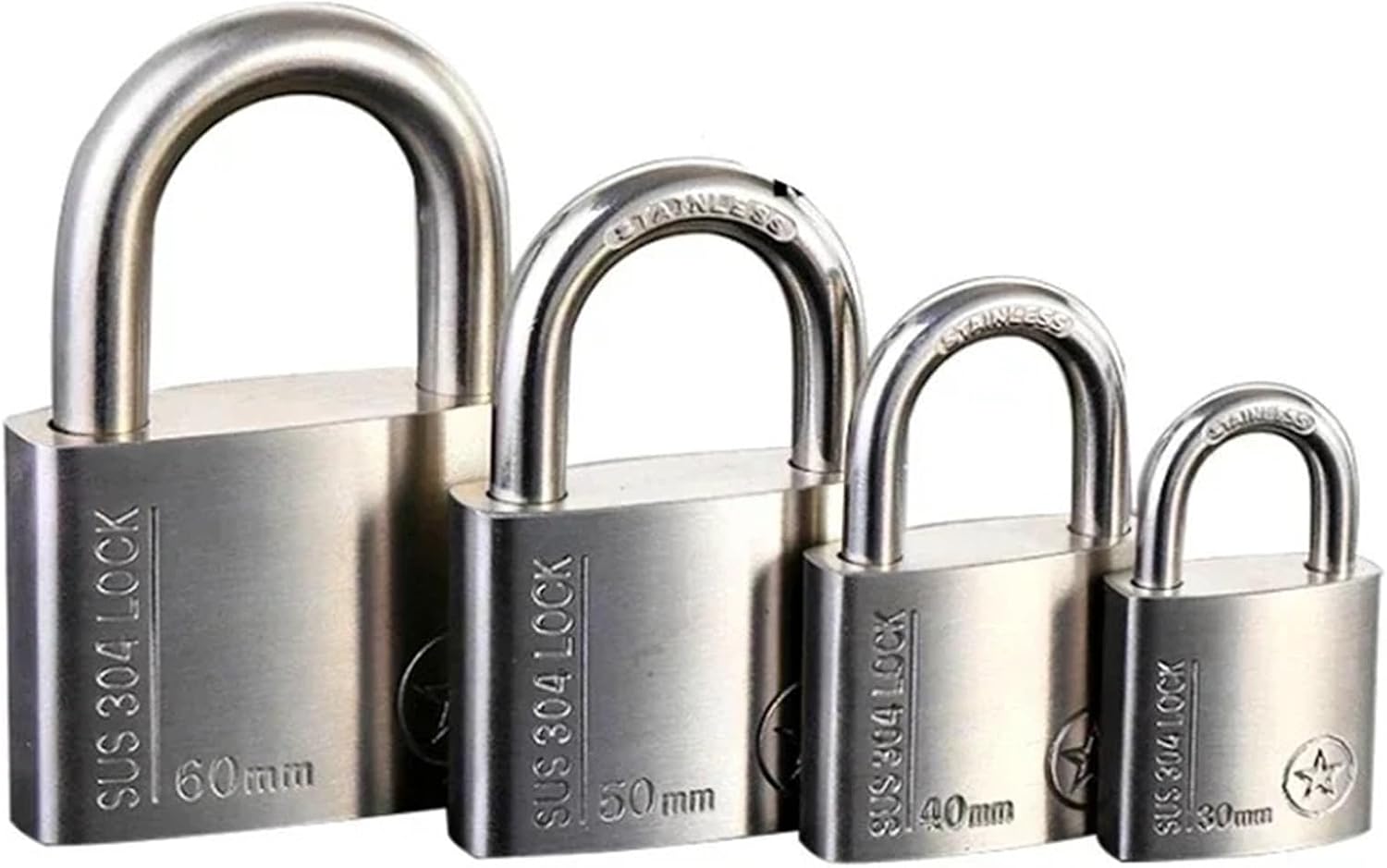 304 Stainless Padlock Keys 30-40mm for School Locker Outdoor Gate Drawer Door Boat Motorcycle Cabinet MS389 1Pcs(30mm Same Key)