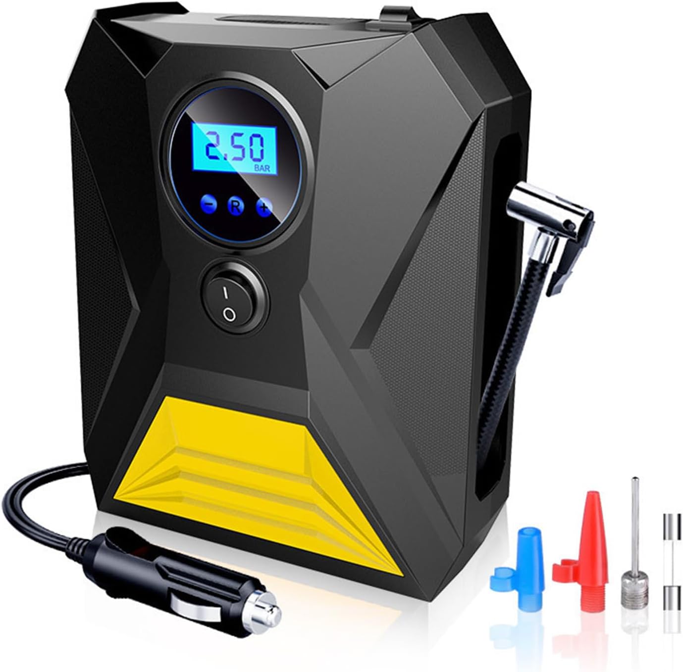 Tire Inflator Electric Portable Car Air Compressor with LED Light Digital 12VDC Auto for Balls